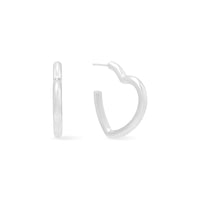 Hailey Heart Silver Hoop Earrings | Wanderlust + Co