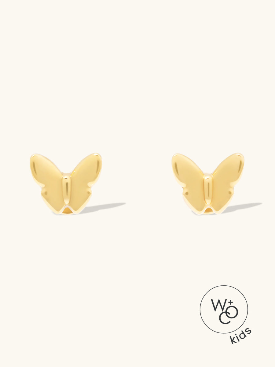 Butterfly Gold Flat Back Earrings | Wanderlust + Co