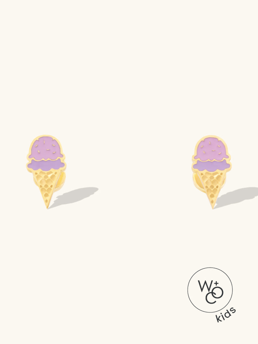 Ice Cream Gold Flat Back Earrings | Wanderlust + Co