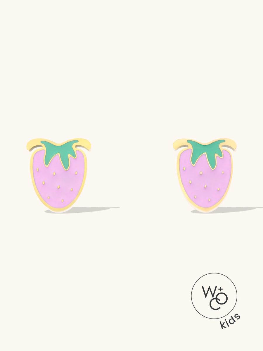Strawberry Gold Flat Back Earrings | Wanderlust + Co