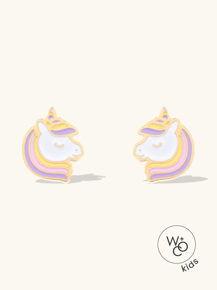 Unicorn Gold Flat Back Earrings | Wanderlust + Co