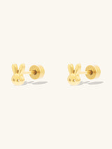 Bunny Gold Flat Back Earrings | Wanderlust + Co