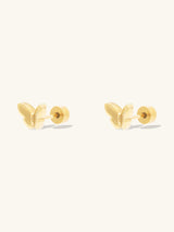 Butterfly Gold Flat Back Earrings | Wanderlust + Co