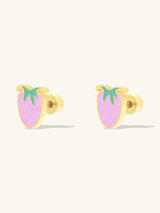 Strawberry Gold Flat Back Earrings | Wanderlust + Co
