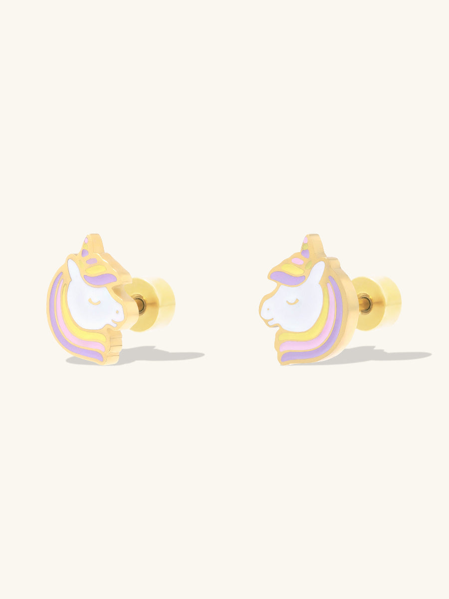 Unicorn Gold Flat Back Earrings | Wanderlust + Co