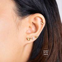 Butterfly Gold Flat Back Earrings