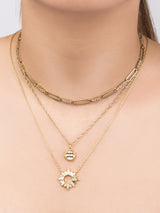 Aquarius Zodiac Mother of Pearl 14K Gold Vermeil Pendant | Wanderlust + Co