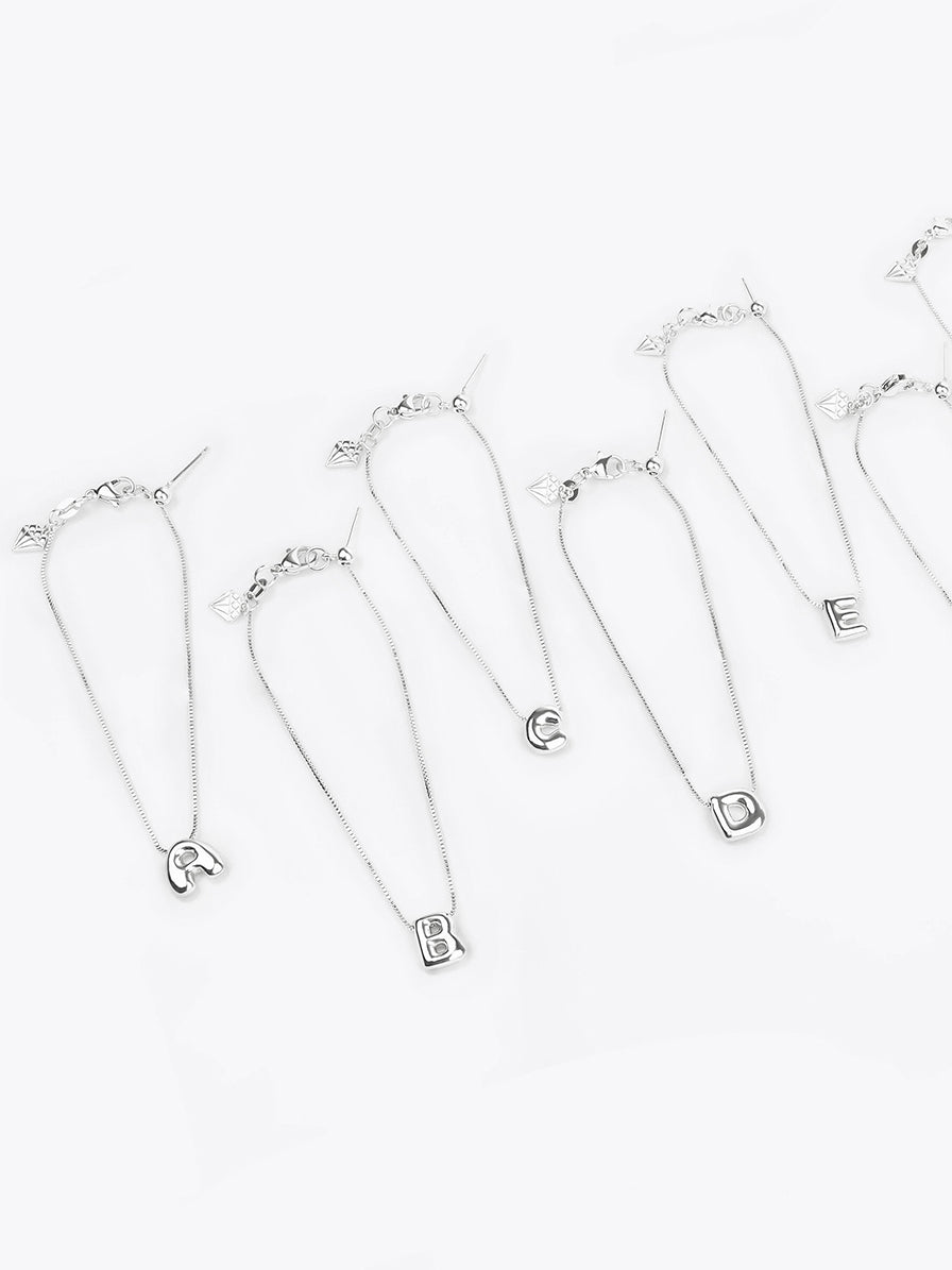 Petite Alphabet Bubble Silver Bracelet