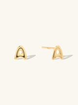 Alphabet Bubble Gold Stud Earrings | Wanderlust + Co