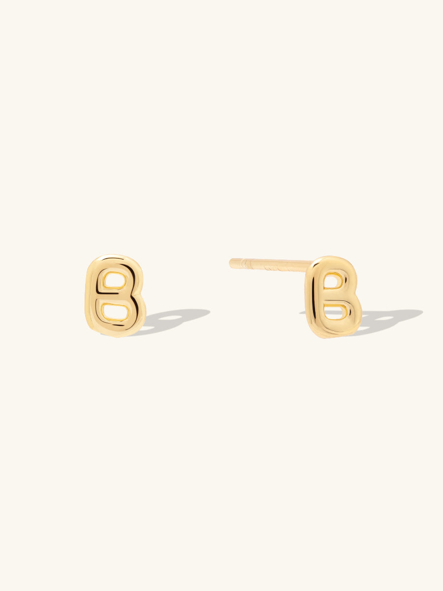 Alphabet Bubble Gold Stud Earrings | Wanderlust + Co