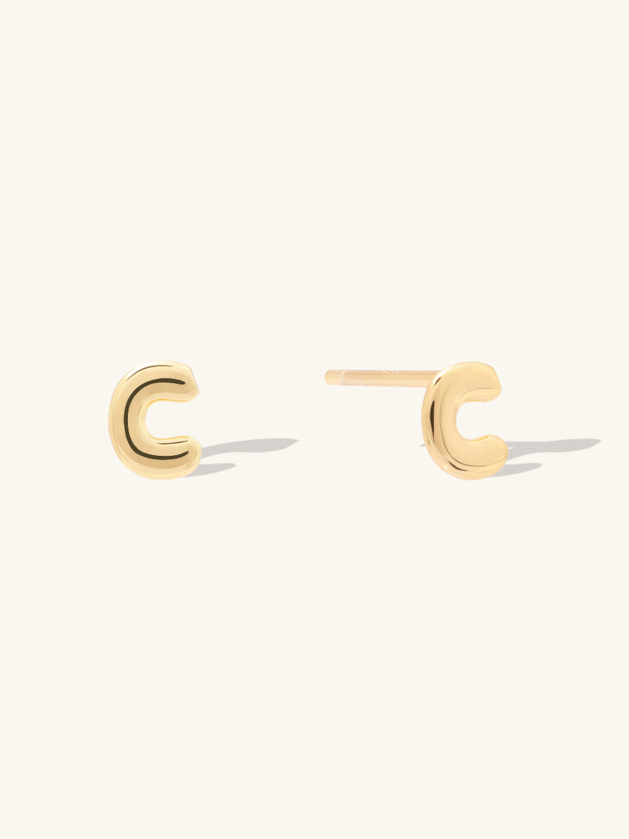 Alphabet Bubble Gold Stud Earrings | Wanderlust + Co