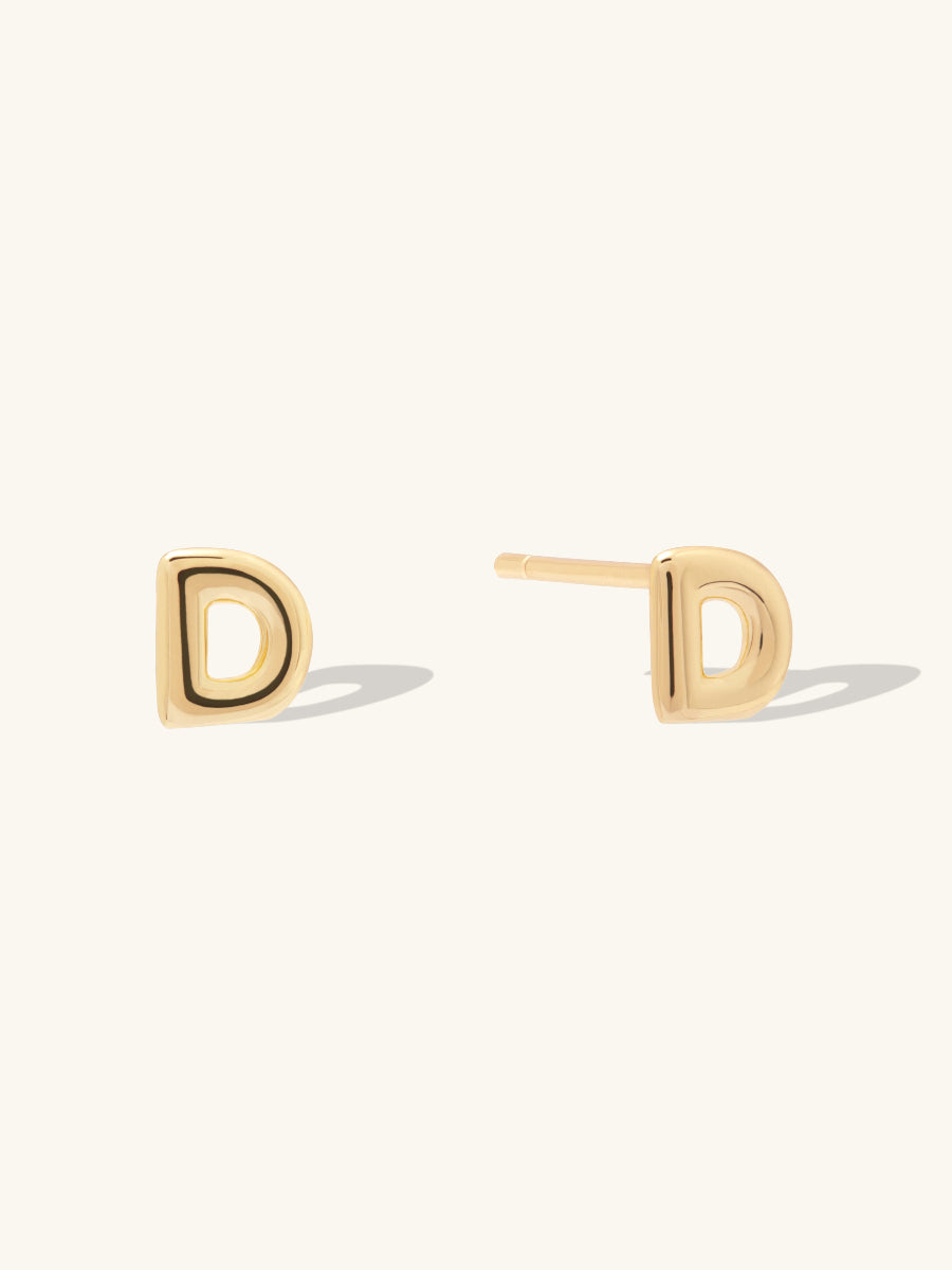 Alphabet Bubble Gold Stud Earrings | Wanderlust + Co