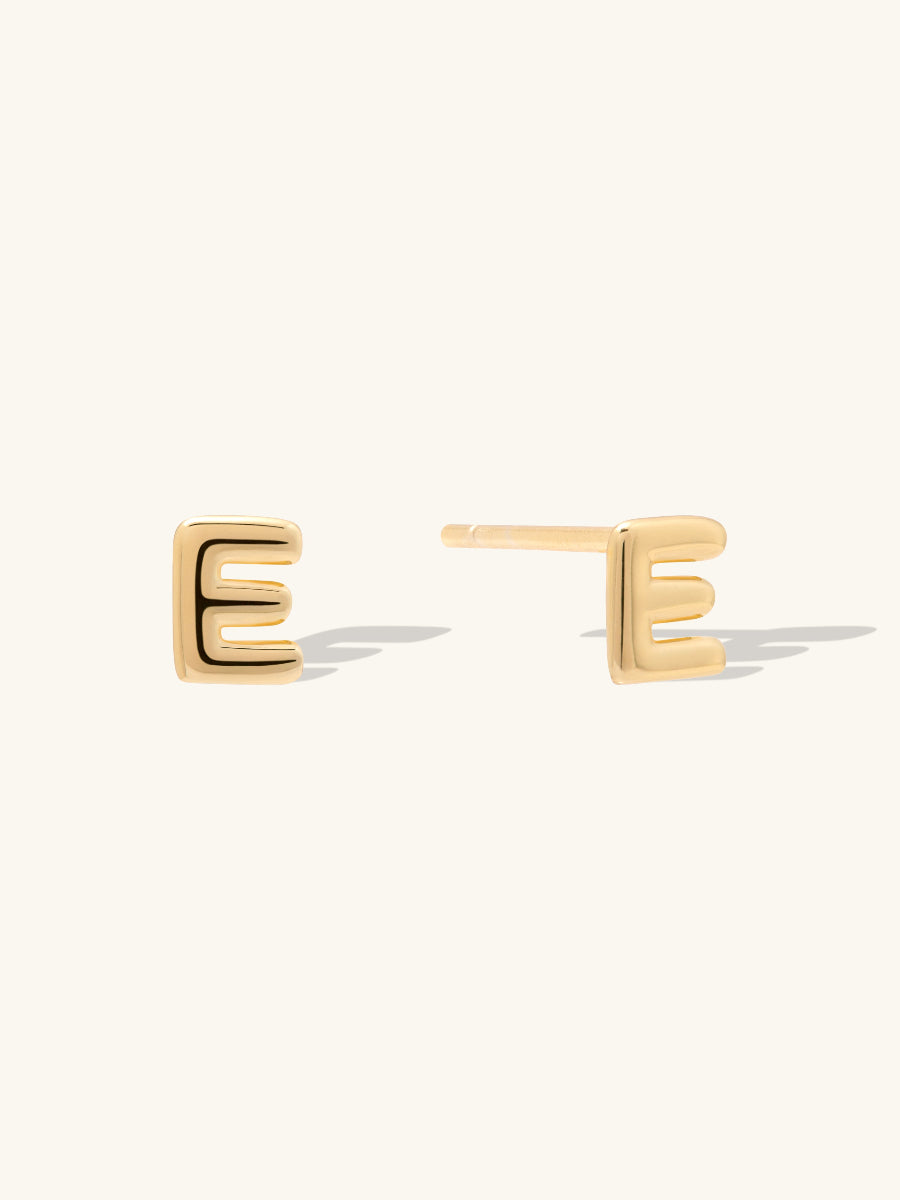 Alphabet Bubble Gold Stud Earrings | Wanderlust + Co