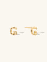 Alphabet Bubble Gold Stud Earrings | Wanderlust + Co