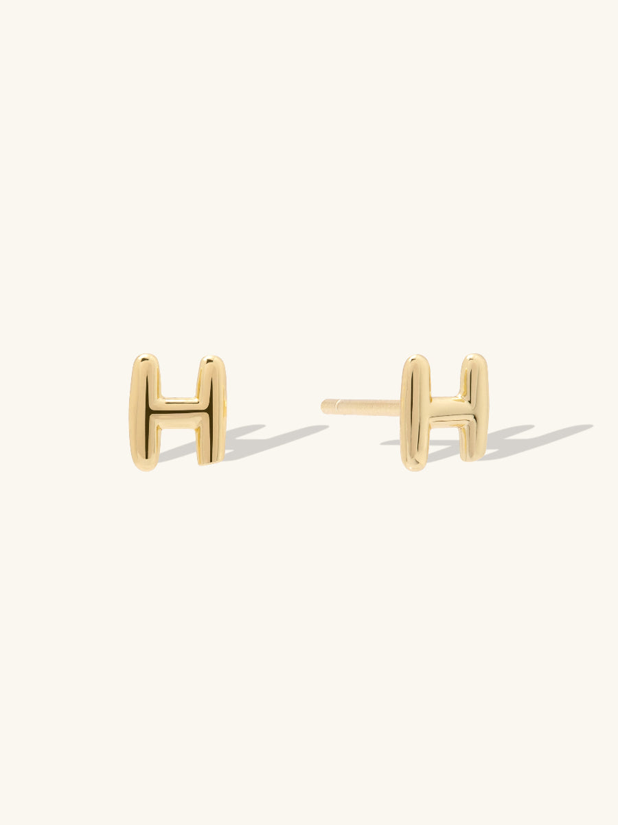 Alphabet Bubble Gold Stud Earrings | Wanderlust + Co