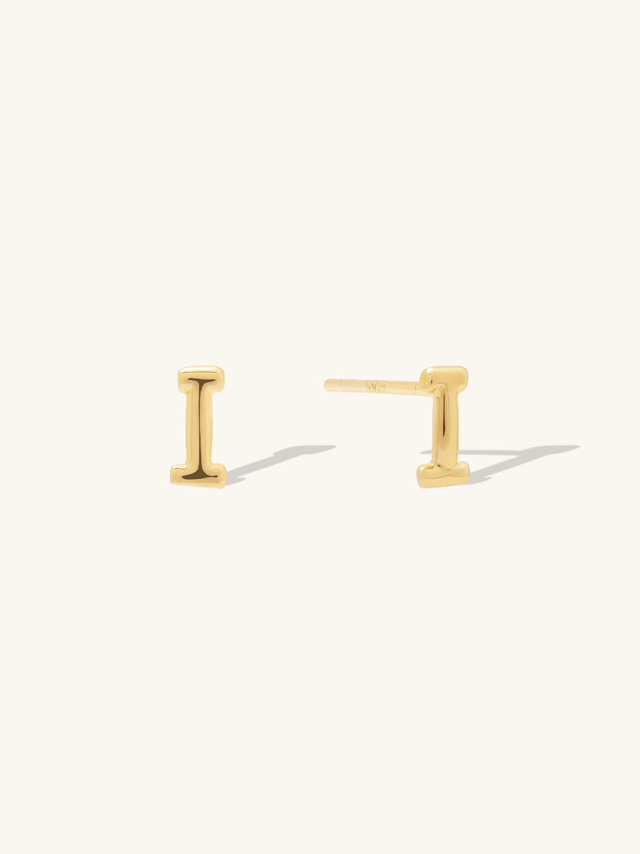 Alphabet Bubble Gold Stud Earrings | Wanderlust + Co