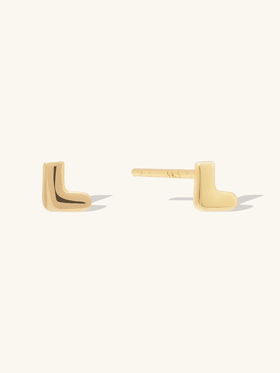 Alphabet Bubble Gold Stud Earrings | Wanderlust + Co