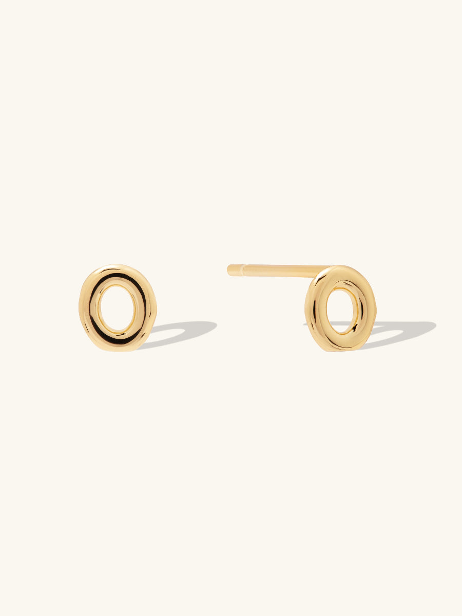 Alphabet Bubble Gold Stud Earrings | Wanderlust + Co