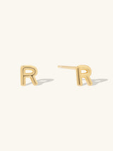 Alphabet Bubble Gold Stud Earrings | Wanderlust + Co