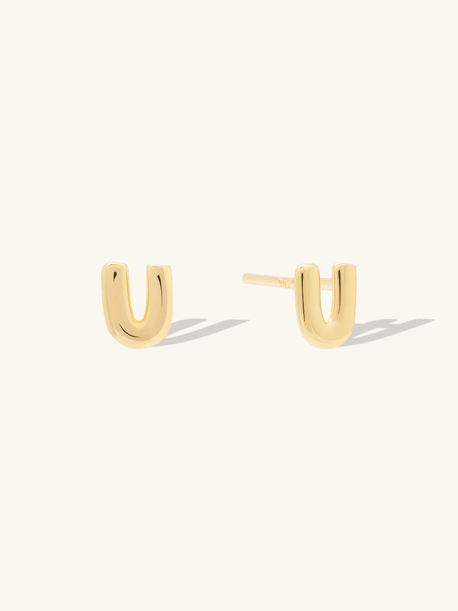 Alphabet Bubble Gold Stud Earrings | Wanderlust + Co