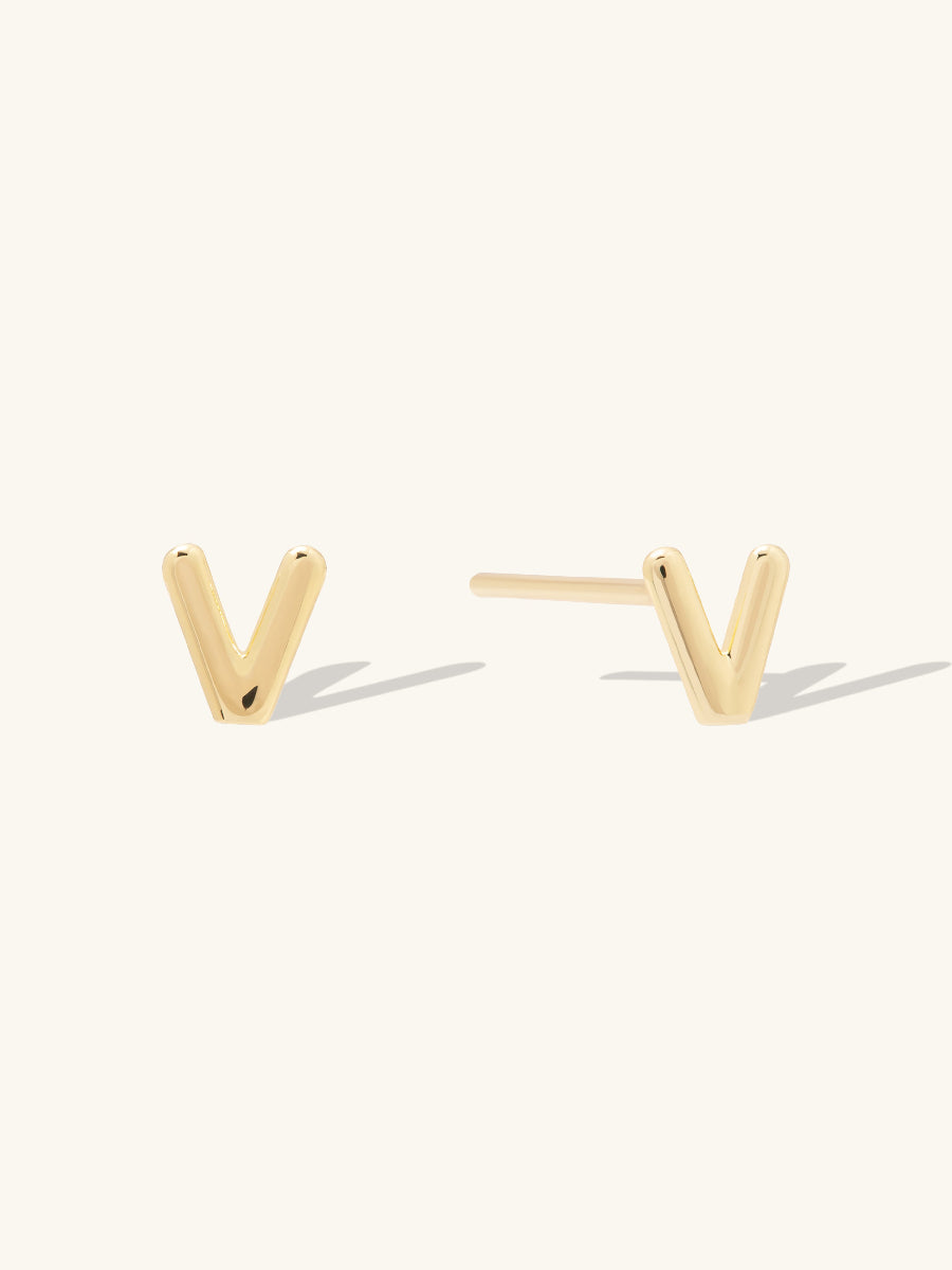 Alphabet Bubble Gold Stud Earrings | Wanderlust + Co