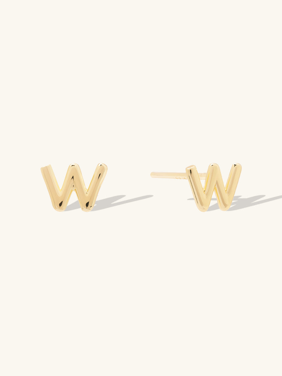 Alphabet Bubble Gold Stud Earrings | Wanderlust + Co