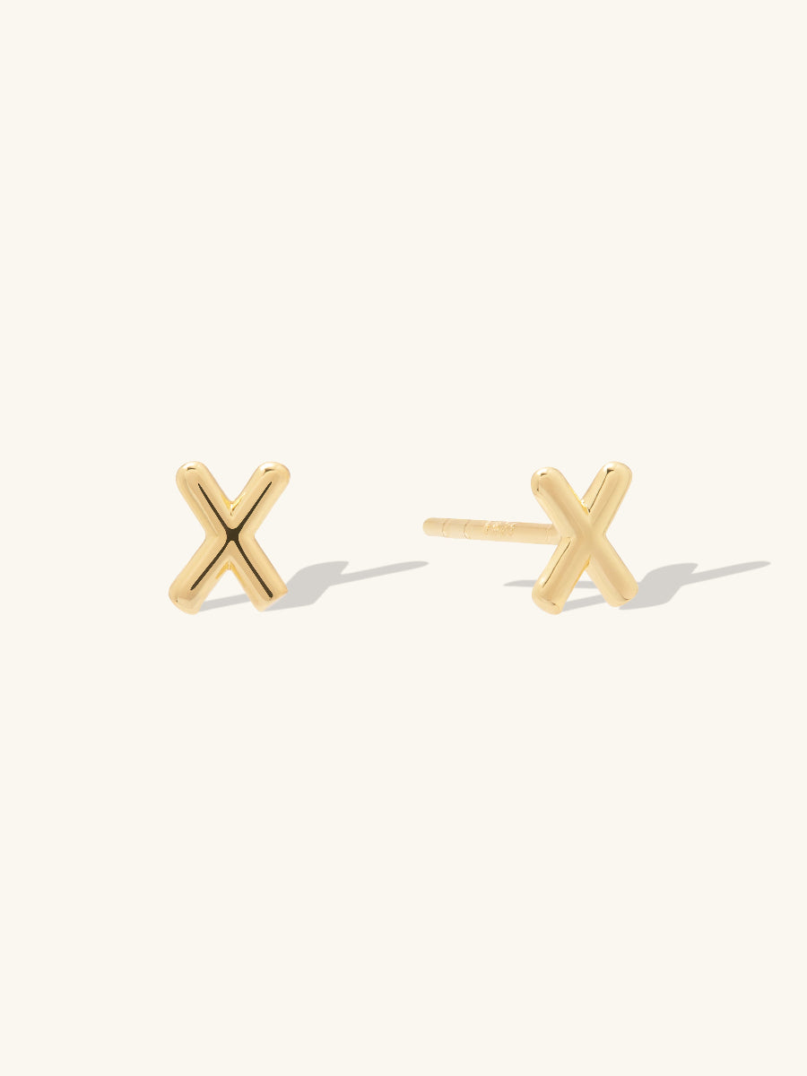 Alphabet Bubble Gold Stud Earrings | Wanderlust + Co