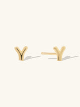 Alphabet Bubble Gold Stud Earrings | Wanderlust + Co