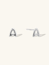 Alphabet Bubble Silver Stud Earrings | Wanderlust + Co