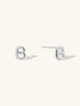 Alphabet Bubble Silver Stud Earrings | Wanderlust + Co