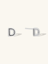 Alphabet Bubble Silver Stud Earrings | Wanderlust + Co