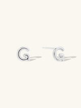 Alphabet Bubble Silver Stud Earrings | Wanderlust + Co