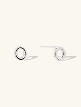 Alphabet Bubble Silver Stud Earrings | Wanderlust + Co