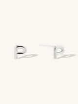 Alphabet Bubble Silver Stud Earrings | Wanderlust + Co