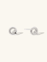 Alphabet Bubble Silver Stud Earrings | Wanderlust + Co