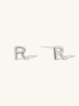 Alphabet Bubble Silver Stud Earrings | Wanderlust + Co