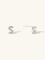 Alphabet Bubble Silver Stud Earrings | Wanderlust + Co