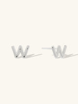 Alphabet Bubble Silver Stud Earrings | Wanderlust + Co