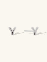 Alphabet Bubble Silver Stud Earrings | Wanderlust + Co