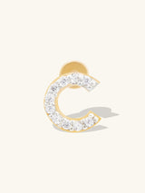 Alphabet Pave Gold Flat Back Earring | Wanderlust + Co