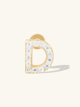 Alphabet Pave Gold Flat Back Earring | Wanderlust + Co