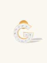 Alphabet Pave Gold Flat Back Earring | Wanderlust + Co