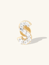 Alphabet Pave Gold Flat Back Earring | Wanderlust + Co