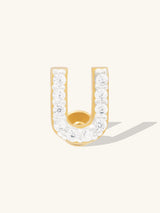 Alphabet Pave Gold Flat Back Earring | Wanderlust + Co