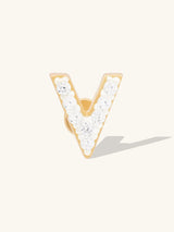 Alphabet Pave Gold Flat Back Earring | Wanderlust + Co