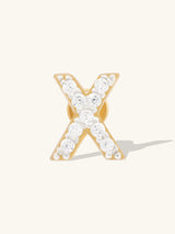 Alphabet Pave Gold Flat Back Earring | Wanderlust + Co