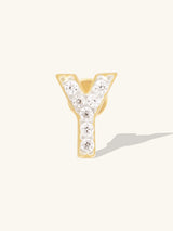 Alphabet Pave Gold Flat Back Earring | Wanderlust + Co