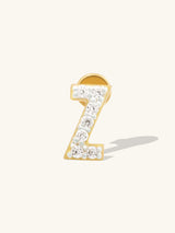 Alphabet Pave Gold Flat Back Earring | Wanderlust + Co