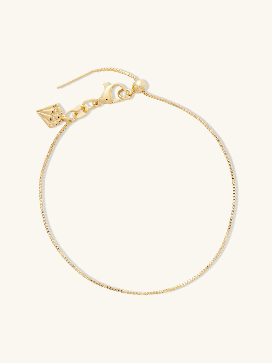 Gold Sliding Box Chain Bracelet | Wanderlust + Co