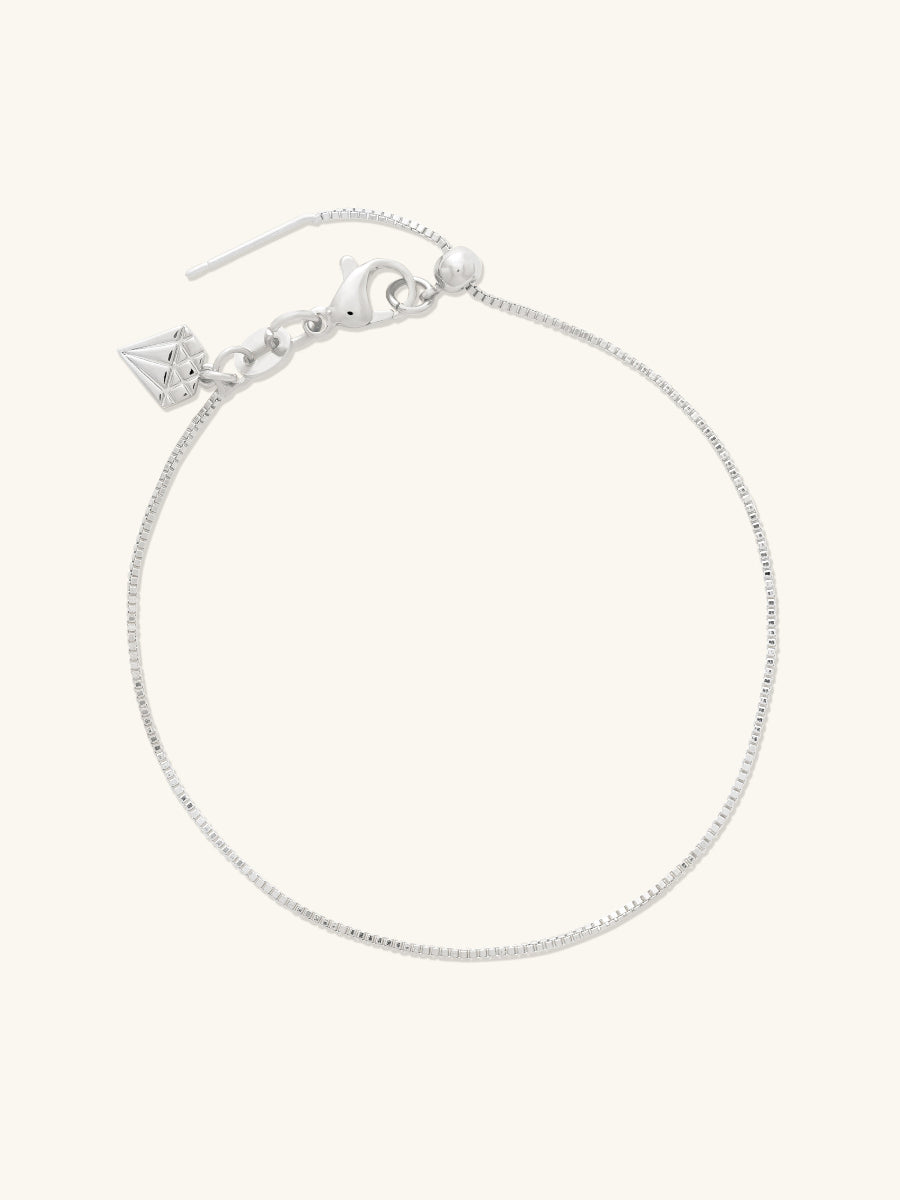 Silver Sliding Box Chain Bracelet | Wanderlust + Co
